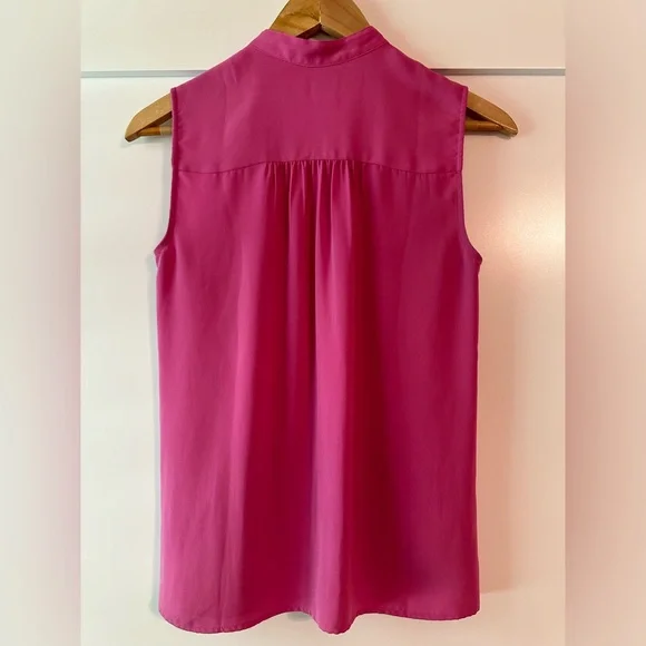 J. Crew pink button up, high neck tank, size zero. - Picture 3 of 8